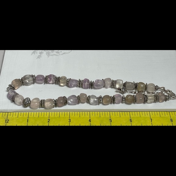 Chunky Amethyst and Pewter necklace - Picture 7 of 7